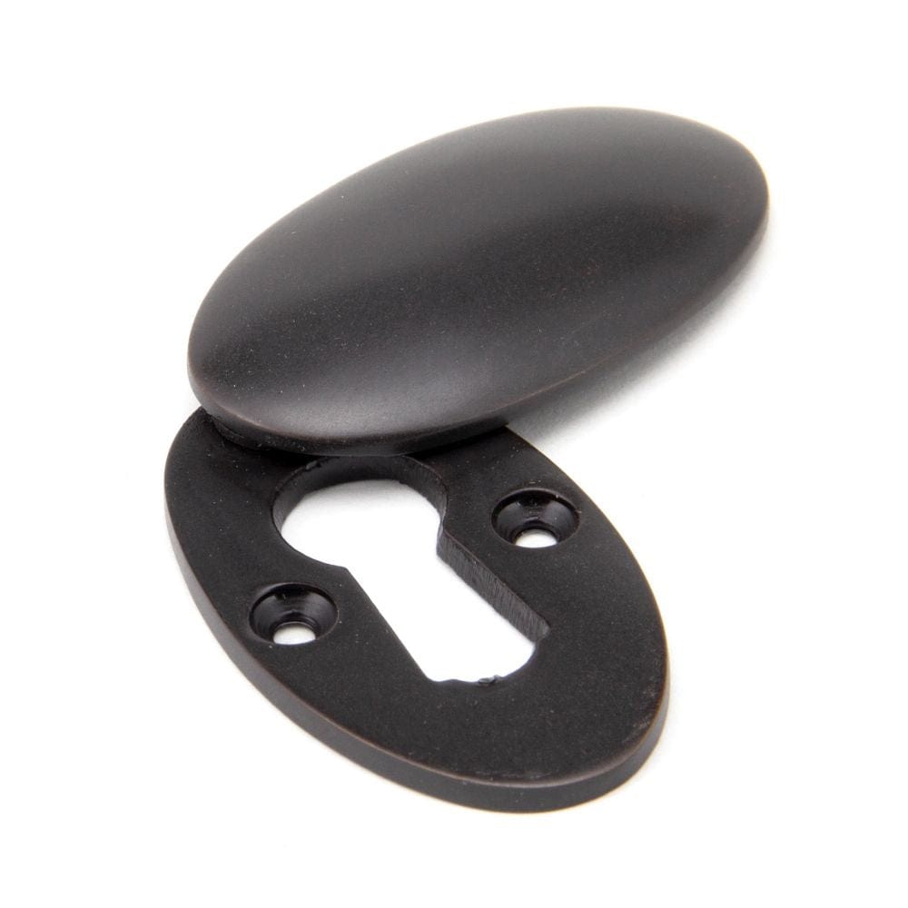 From The Anvil Door Furniture Aged Bronze / Mortice Key Profile Escutcheons From The Anvil - Aged Bronze Oval Escutcheon & Cover