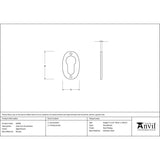 From The Anvil Door Furniture Aged Bronze / Euro Profile Escutcheons From The Anvil - Aged Bronze Oval Euro Escutcheon