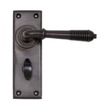 From The Anvil Door Furniture Aged Bronze / Bathroom Lock Handles From The Anvil - Aged Bronze Reeded Lever Bathroom Set