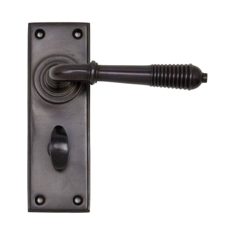 From The Anvil Door Furniture Aged Bronze / Bathroom Lock Handles From The Anvil - Aged Bronze Reeded Lever Bathroom Set