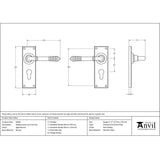 From The Anvil Door Furniture Aged Bronze / Euro Profile Lock Handles From The Anvil - Aged Bronze Reeded Lever Euro Lock Set