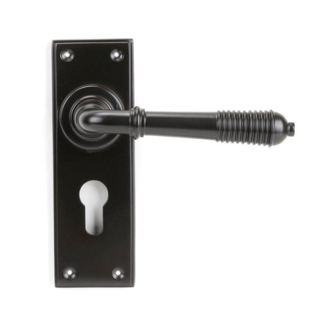 From The Anvil Door Furniture Aged Bronze / Euro Profile Lock Handles From The Anvil - Aged Bronze Reeded Lever Euro Lock Set
