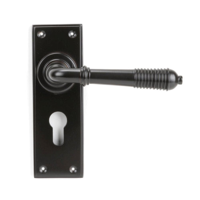 From The Anvil Door Furniture Aged Bronze / Euro Profile Lock Handles From The Anvil - Aged Bronze Reeded Lever Euro Lock Set