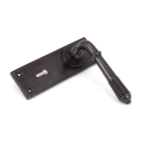 From The Anvil Door Furniture Aged Bronze / Std. Lock Handles From The Anvil - Aged Bronze Reeded Lever Lock Set