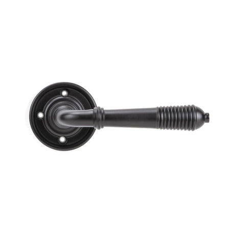 From The Anvil Door Furniture Aged Bronze / Round Rose From The Anvil - Aged Bronze Reeded Lever on Rose Set