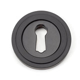 From The Anvil Door Furniture Aged Bronze / Mortice Key Profile Escutcheons From The Anvil - Aged Bronze Round Escutcheon (Art Deco)