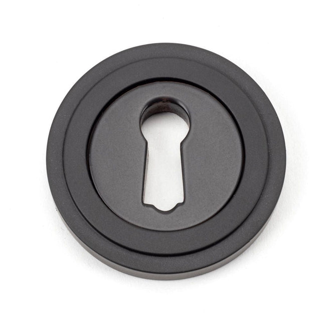 From The Anvil Door Furniture Aged Bronze / Mortice Key Profile Escutcheons From The Anvil - Aged Bronze Round Escutcheon (Art Deco)