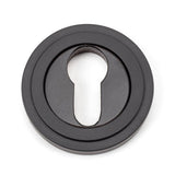 From The Anvil Door Furniture Aged Bronze / Euro Profile Escutcheons From The Anvil - Aged Bronze Round Euro Escutcheon (Art Deco)