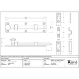 From The Anvil Accessories Antique Pewter / Straight Surface Bolts / 150mm / 6" From The Anvil - Antique Pewter 6" Universal Bolt