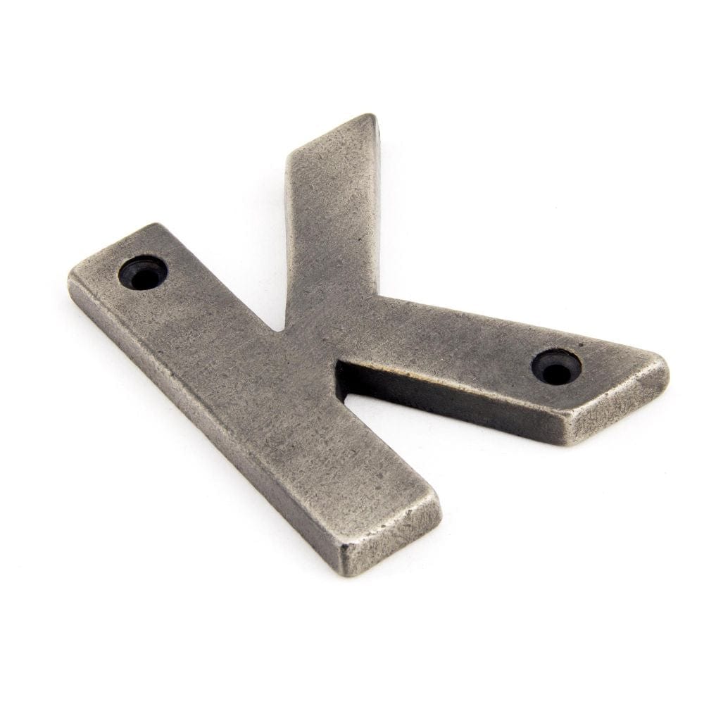 From The Anvil Door Furniture Antique Pewter / Letters / K From The Anvil - Antique Pewter Letter K