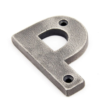 From The Anvil Door Furniture Antique Pewter / Letters / P From The Anvil - Antique Pewter Letter P