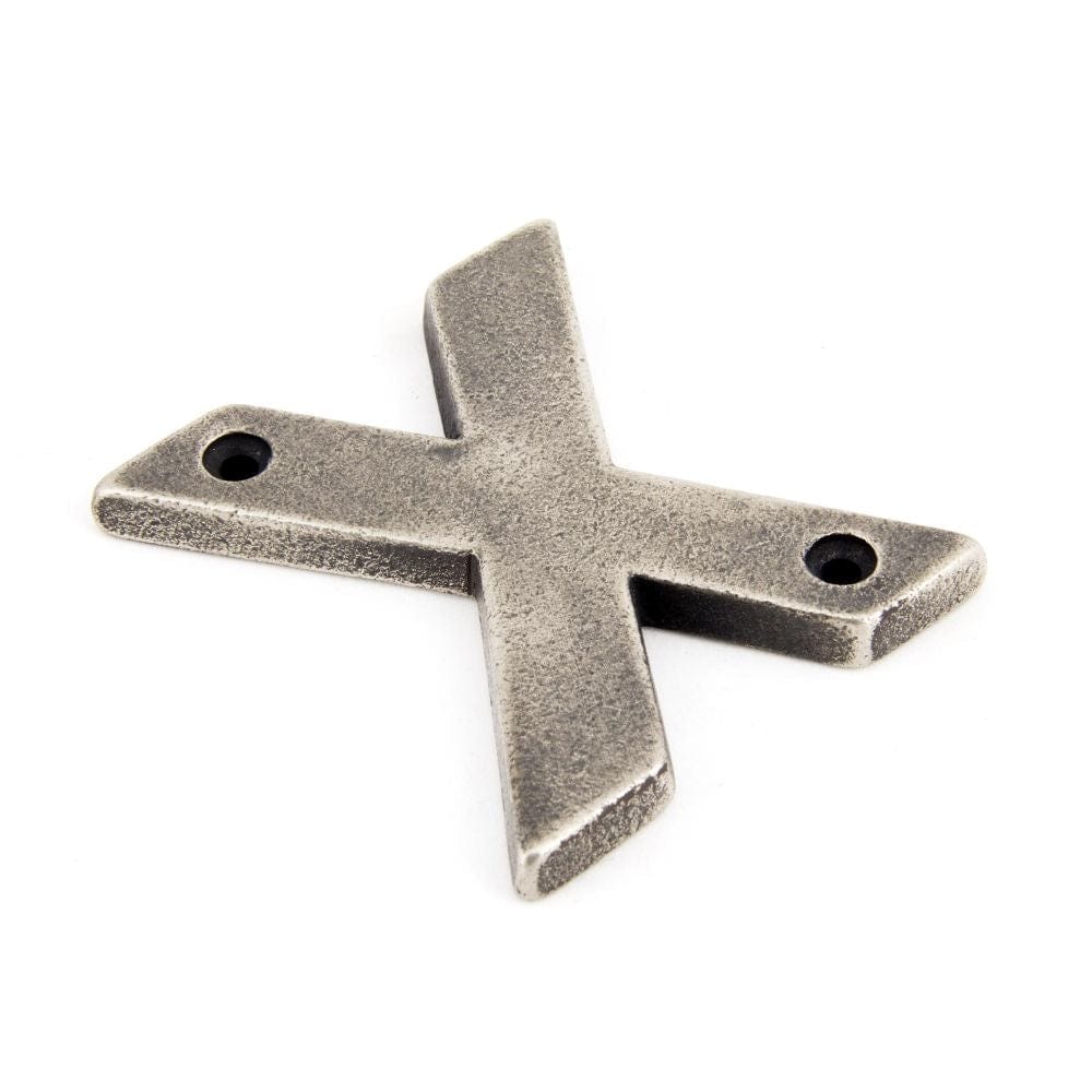 From The Anvil Door Furniture Antique Pewter / Letters / X From The Anvil - Antique Pewter Letter X