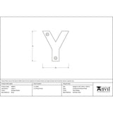 From The Anvil Door Furniture Antique Pewter / Letters / Y From The Anvil - Antique Pewter Letter Y