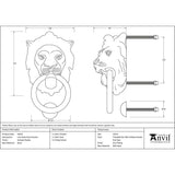 From The Anvil Door Furniture Antique Pewter / Lion Door Knocker From The Anvil - Antique Pewter Lion Head Door Knocker