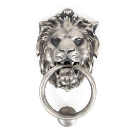 From The Anvil Door Furniture Antique Pewter / Lion Door Knocker From The Anvil - Antique Pewter Lion Head Door Knocker
