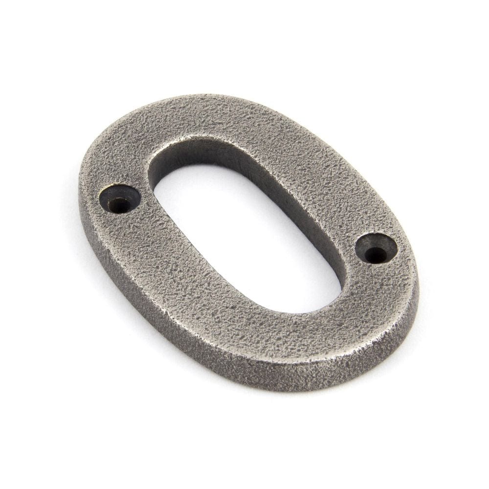 From The Anvil Door Furniture Antique Pewter / Numerals / 0 From The Anvil - Antique Pewter Numeral 0