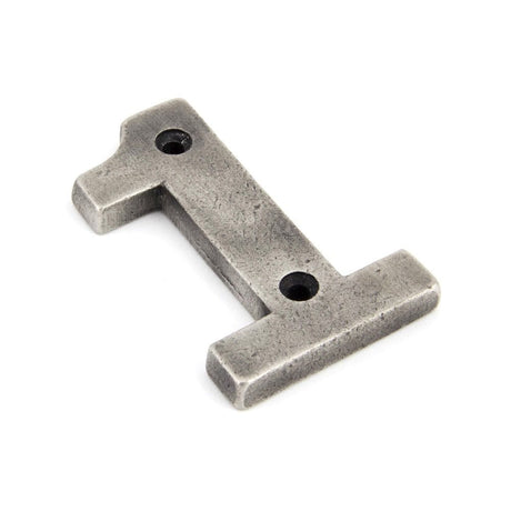 From The Anvil Door Furniture Antique Pewter / Numerals / 1 From The Anvil - Antique Pewter Numeral 1