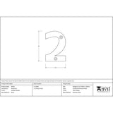 From The Anvil Door Furniture Antique Pewter / Numerals / 2 From The Anvil - Antique Pewter Numeral 2