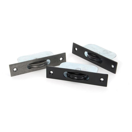 From The Anvil Window Furniture Antique Pewter / Sash Pulley From The Anvil - Antique Pewter Square Ended Sash Pulley 75kg