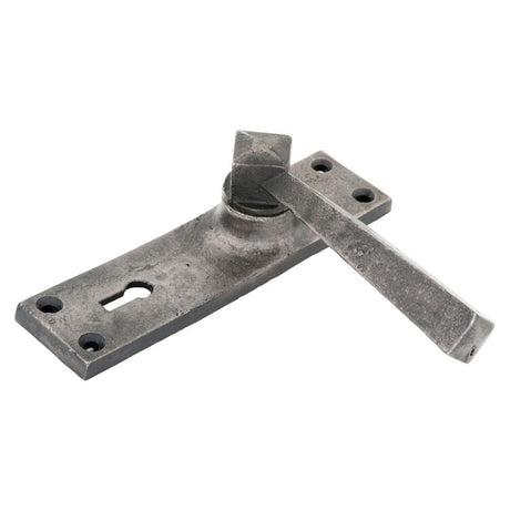 From The Anvil Door Furniture Antique Pewter / Std. Lock Handles From The Anvil - Antique Pewter Straight Lever Lock Set