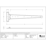From The Anvil Hinges Beeswax / Tee Hinges / 22" (559mm) From The Anvil - Beeswax 22" Penny End T Hinge (pair)