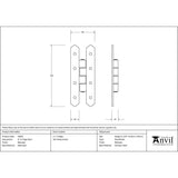 From The Anvil Hinges Beeswax / H & HL Hinges / 4" x (102mm) From The Anvil - Beeswax 4" H Hinge (pair)