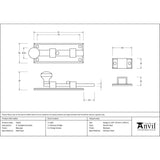 From The Anvil Accessories Beeswax / Straight Surface Bolts / 100mm / 4" From The Anvil - Beeswax 4" Straight Knob Bolt