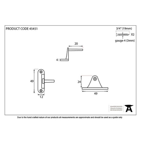 From The Anvil Window Furniture Beeswax / Cranked Casement Stay Pins From The Anvil - Beeswax Cranked Casement Stay Pin
