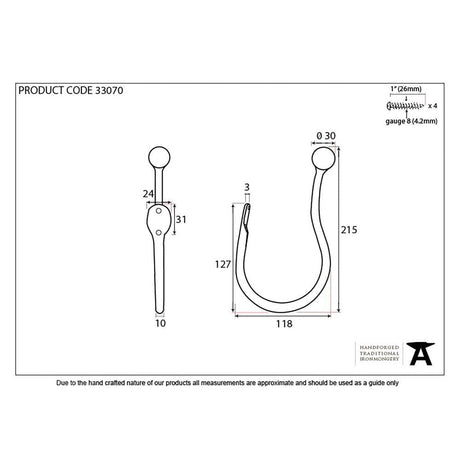 From The Anvil Accessories Beeswax / Tie Backs From The Anvil - Beeswax Curtain Tie Back (pair)