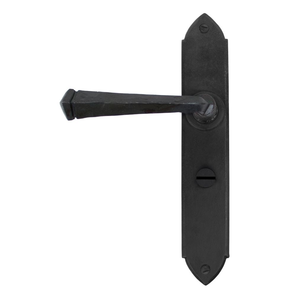 From The Anvil Door Furniture Beeswax / Bathroom Lock Handles From The Anvil - Beeswax Gothic Lever Bathroom Set