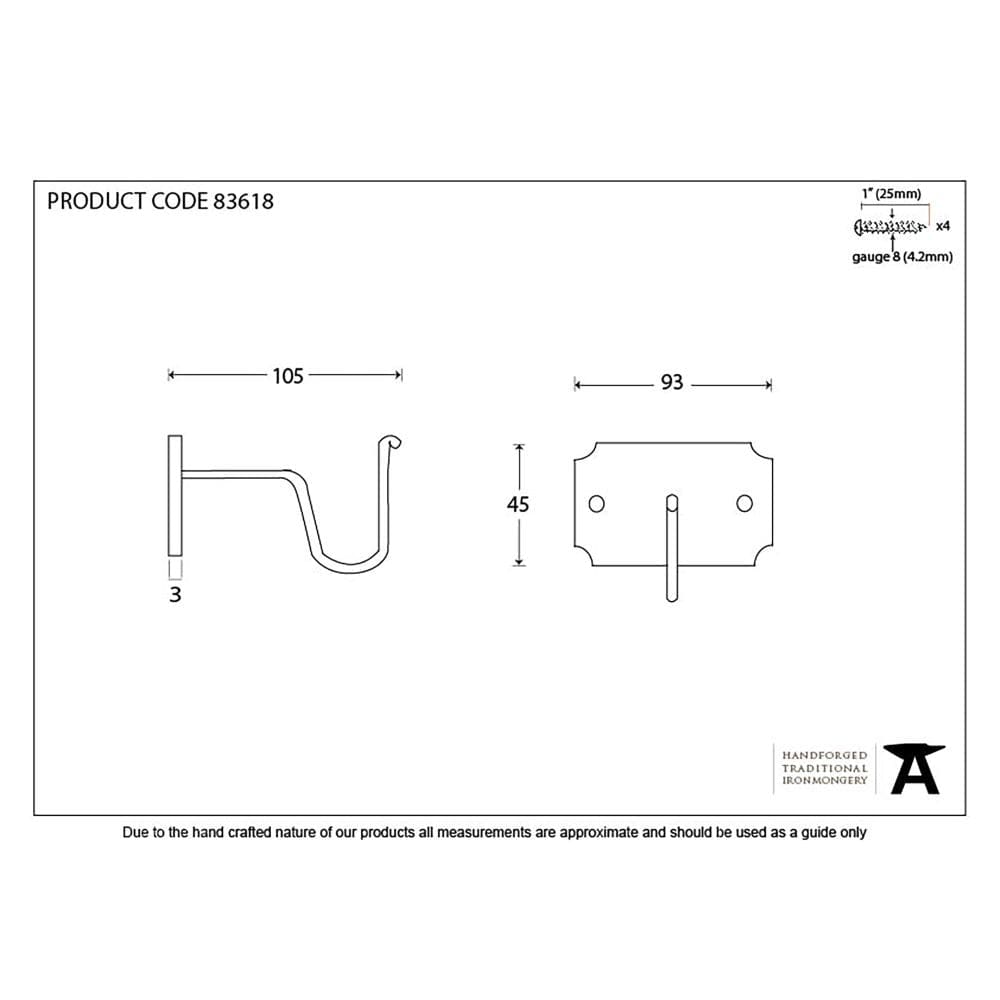 From The Anvil Accessories Beeswax / Mounting Brackets From The Anvil - Beeswax Mounting Bracket (pair)