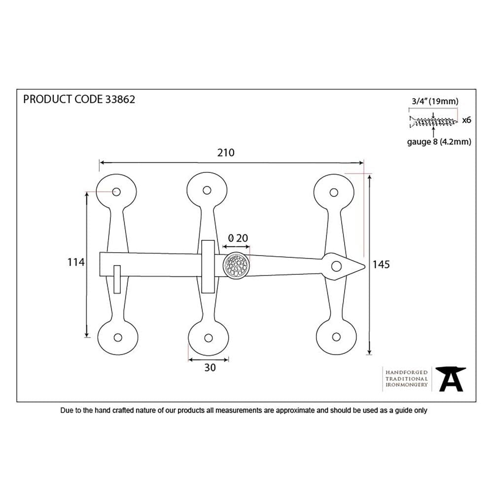 From The Anvil Door Furniture Beeswax / Thumb Latch From The Anvil - Beeswax Oxford Privacy Latch Set