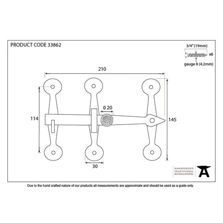 From The Anvil Door Furniture Beeswax / Thumb Latch From The Anvil - Beeswax Oxford Privacy Latch Set