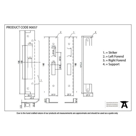 From The Anvil Locks & Latches Black / Sashlock Rebate Sets From The Anvil - Black 1/2" Euro Sash Lock Rebate Kit