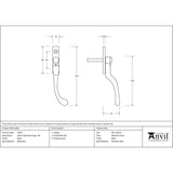 From The Anvil Window Furniture Black / Right Hand / Yes From The Anvil - Black 16mm Peardrop Espag - RH
