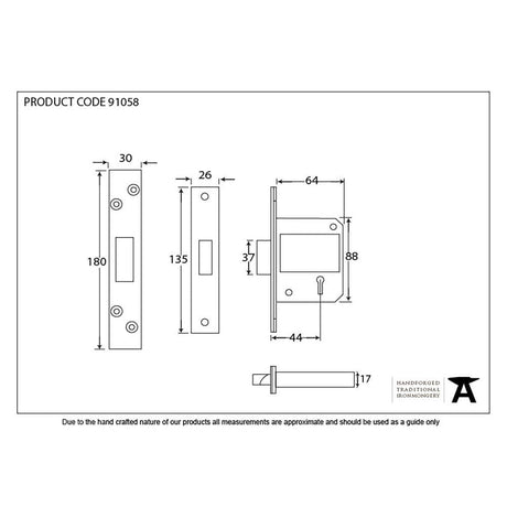 From The Anvil Locks & Latches Black / 5 Lever Deadlocks / 2.5" / 65mm From The Anvil - Black 2Ã‚Â½" BS 5 Lever Deadlock