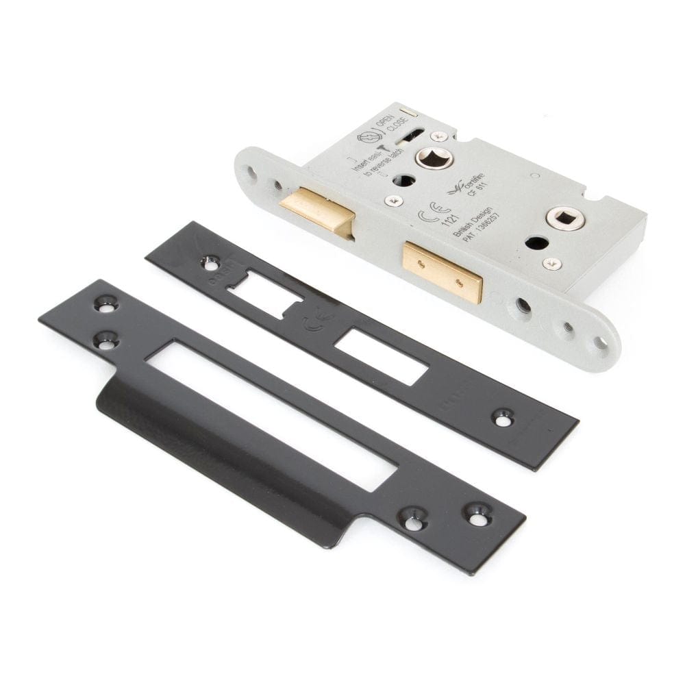 From The Anvil Locks & Latches Black / Bathroom Lock / 2.5" / 65mm From The Anvil - Black 2Ã‚Â½" Heavy Duty Bathroom Mortice Lock