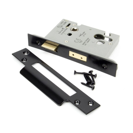 From The Anvil Locks & Latches Black / Euro Profile Sashlocks / 3" / 76mm From The Anvil - Black 3" Euro Profile Sash Lock