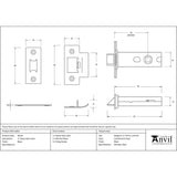From The Anvil Locks & Latches Black / Tubular Mortice Latch / 3" From The Anvil - Black 3" Heavy Duty Latch