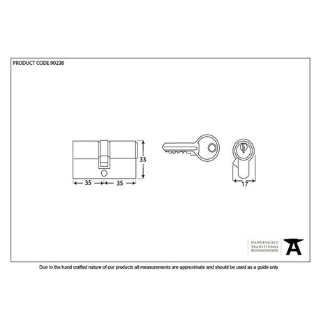 From The Anvil Locks & Latches Black / Euro Double Cylinders / 35 x 35mm From The Anvil - Black 35/35 6pin Euro Cylinder KA