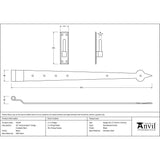 From The Anvil Hinges Black / Hook & Band Hinges / 35" (889mm) From The Anvil - Black 35" Hook & Band Hinge - Cranked (pair)