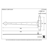 From The Anvil Hinges Black / Tee Hinges / 36" (914mm) From The Anvil - Black 36" Barn Door T Hinge (pair)