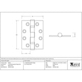From The Anvil Hinges Black / Ball Bearing Hinges / 4" x (102mm) From The Anvil - Black 4" Ball Bearing Butt Hinge (Pair) ss