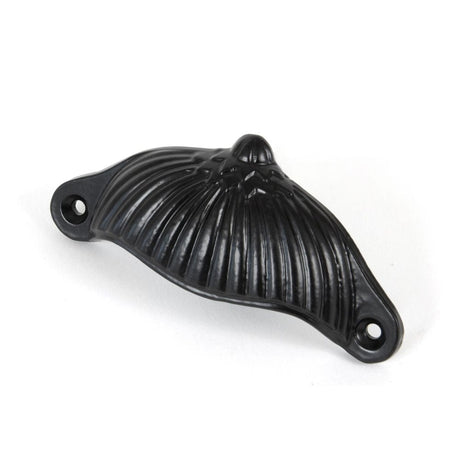 From The Anvil Cabinet Hardware Black / Cabinet Cup Pulls From The Anvil - Black 4" Flower Drawer Pull
