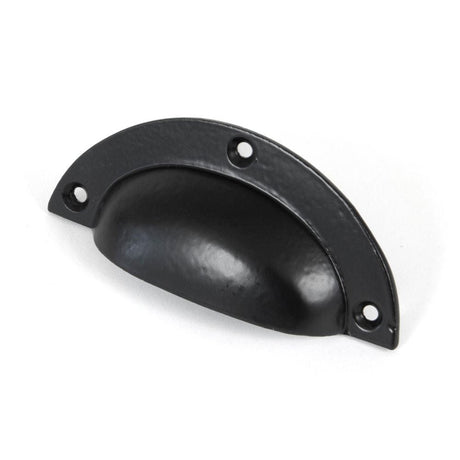From The Anvil Cabinet Hardware Black / Cabinet Cup Pulls From The Anvil - Black 4" Plain Drawer Pull
