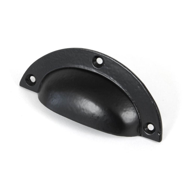 From The Anvil Cabinet Hardware Black / Cabinet Cup Pulls From The Anvil - Black 4" Plain Drawer Pull