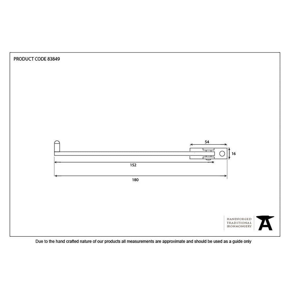 From The Anvil Window Furniture Black / Roller Arm Stay From The Anvil - Black 6" Roller Arm Stay
