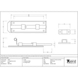 From The Anvil Accessories Black / Straight Surface Bolts / 150mm / 6" From The Anvil - Black 6" Straight Door Bolt