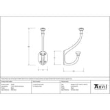 From The Anvil Accessories Black / Hat & Coat Hooks From The Anvil - Black 7 3/4" Hat & Coat Hook