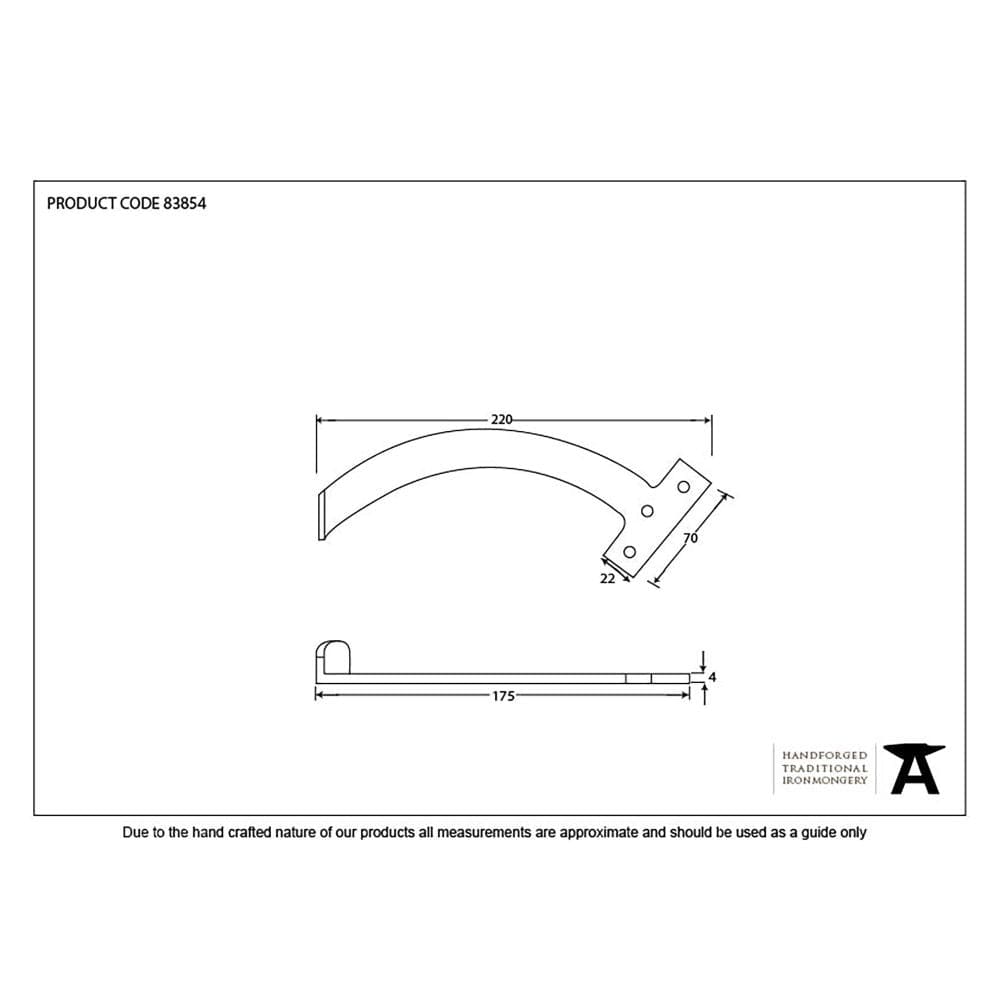 From The Anvil Window Furniture Black / Quadrant Arm Stay From The Anvil - Black 8.5" Quadrant Stay (Pair)